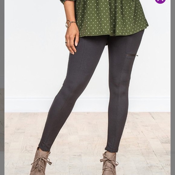 Matilda Jane Pants - Matilda Jane charcoal zip zip Woman’s leggings